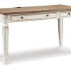 Mor Furniture Realyn Office Desk W/ Usb Charging In White/Brown