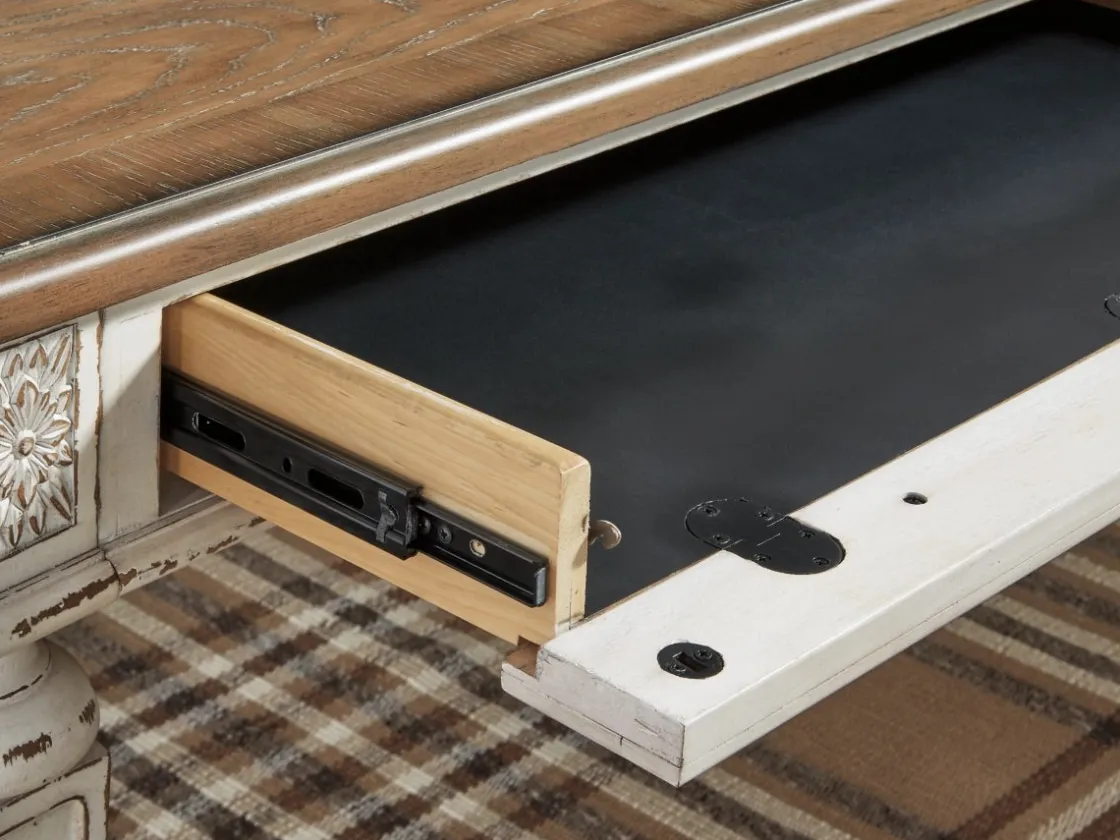 Mor Furniture Realyn Office Desk W/ Usb Charging In White/Brown