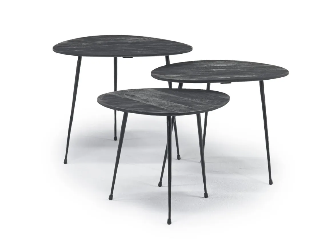 Mor Furniture Reeves Nesting Table In Black, Set Of 3