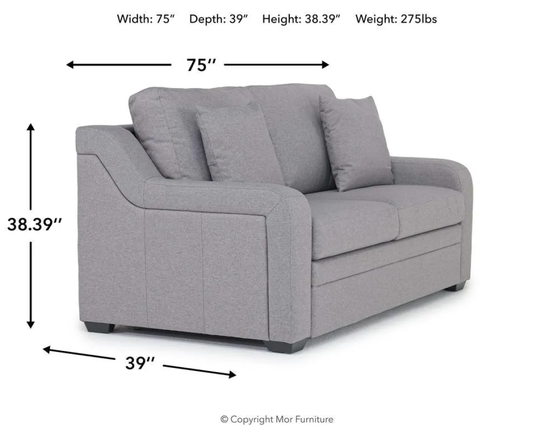 Mor Furniture Regalla Full Sleeper Sofa W/ Mattress In Gray
