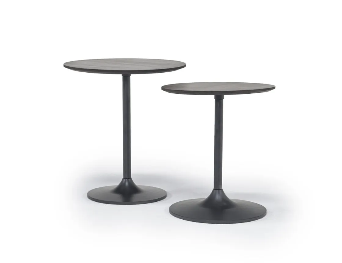 Mor Furniture Remy Nesting Table In Gunmetal/Dark Brown Set Of 2