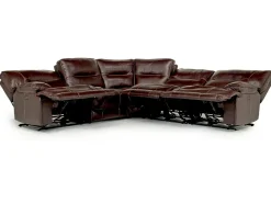 Mor Furniture Retreat 5 Piece Power Sectional W/ Power Armless Recliner In Cognac Leather