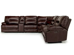 Mor Furniture Retreat 7 Piece Power Sectional W/ Power Armless Recliner In Charcoal