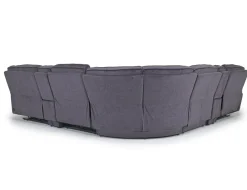 Mor Furniture Retreat 7 Piece Power Sectional W/ Power Armless Recliner In Charcoal