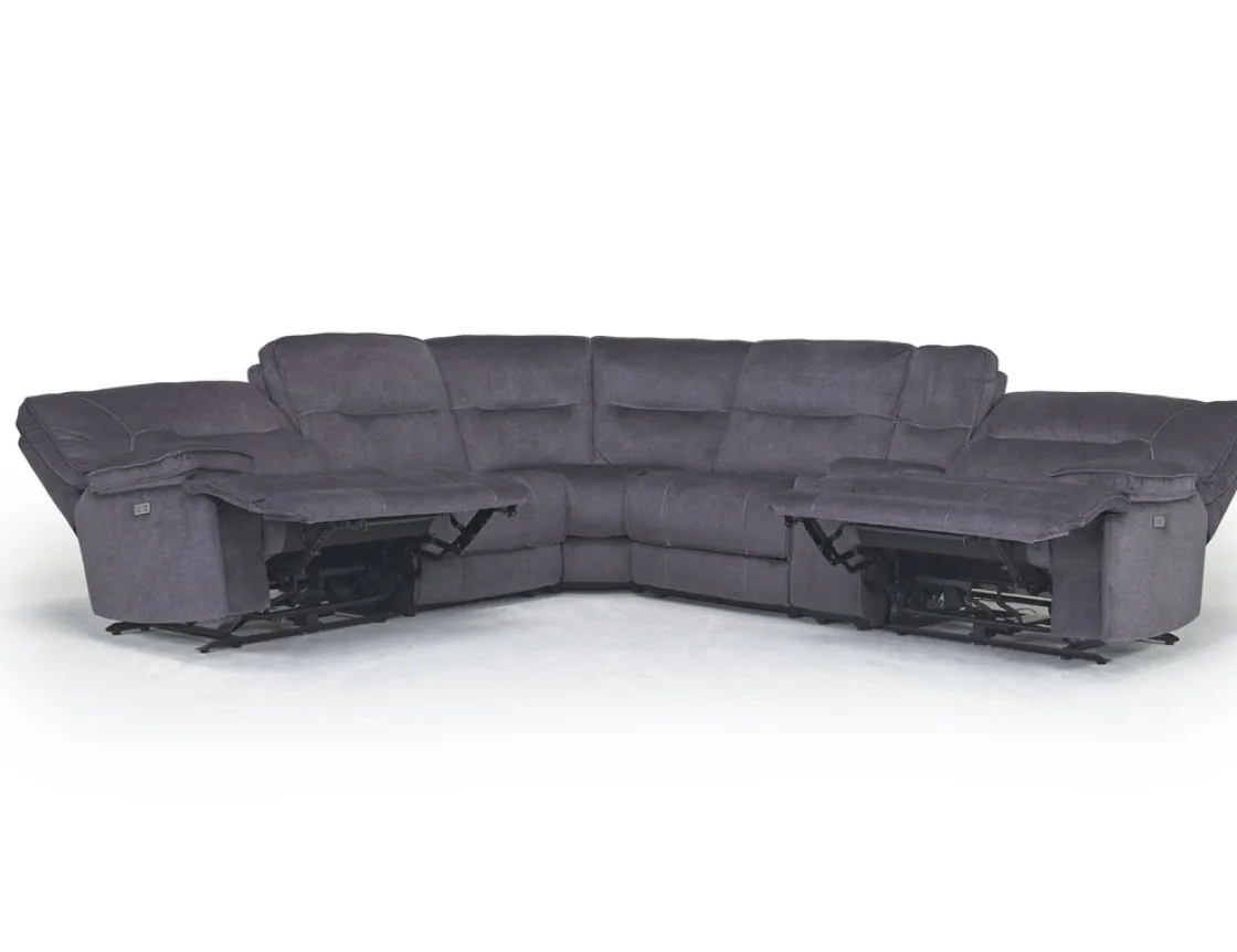 Mor Furniture Retreat 6 Piece Power Sectional In Cognac Leather