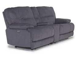 Mor Furniture Retreat Power Console Loveseat In Charcoal