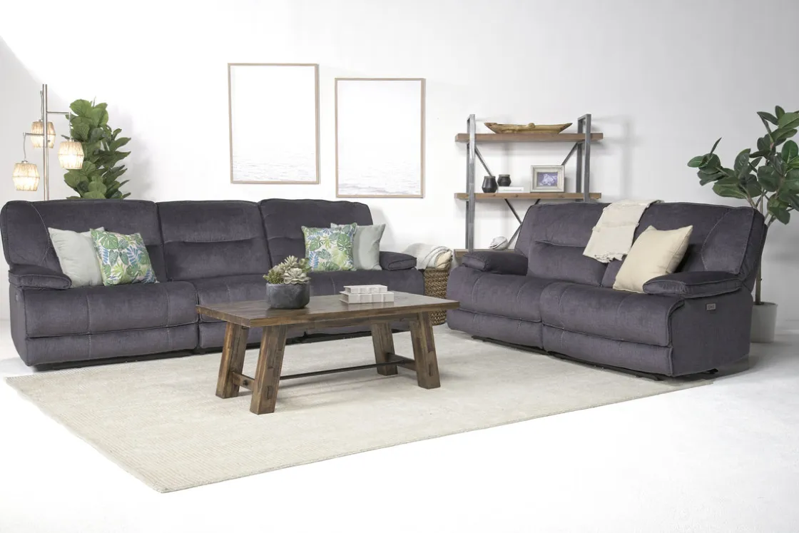 Mor Furniture Retreat Power Sofa & Loveseat In Cognac Leather