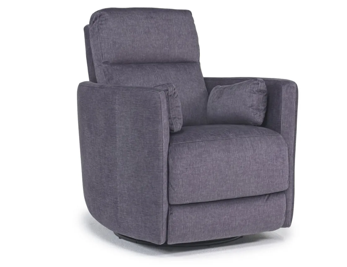 Mor Furniture Retreat Swivel Gliding Recliner In Brown Leather
