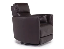 Mor Furniture Retreat Swivel Gliding Recliner In Brown Leather