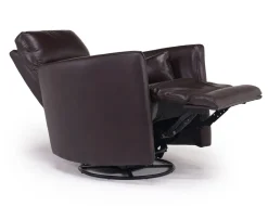 Mor Furniture Retreat Swivel Gliding Recliner In Brown Leather