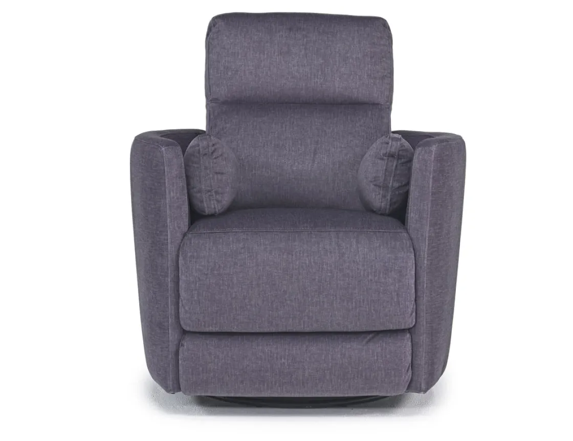 Mor Furniture Retreat Swivel Gliding Recliner In Brown Leather