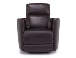 Mor Furniture Retreat Swivel Gliding Recliner In Brown Leather