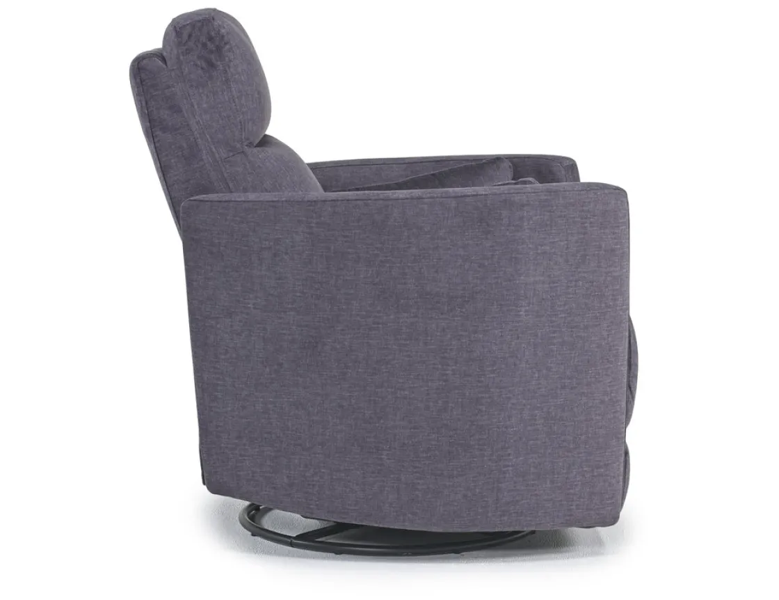 Mor Furniture Retreat Swivel Gliding Recliner In Brown Leather