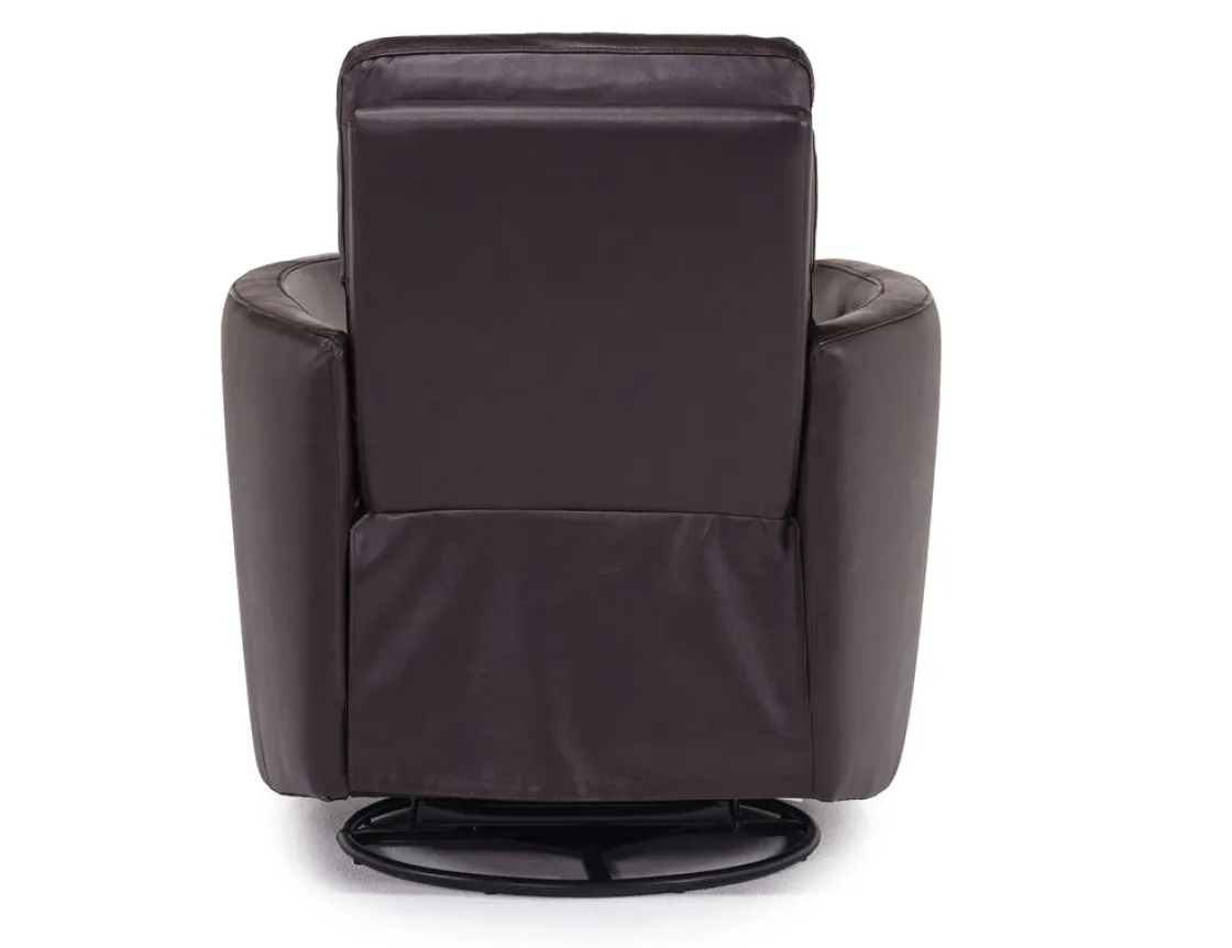 Mor Furniture Retreat Swivel Gliding Recliner In Brown Leather