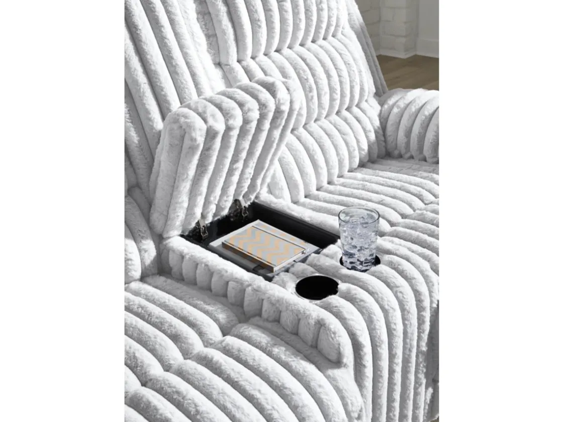 Mor Furniture Rhine Falls Power Console Loveseat In Alloy