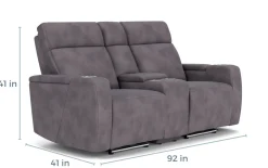 Mor Furniture Rhys 2 Power Console Loveseat In