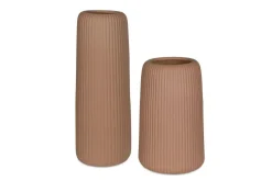 Mor Furniture Ridge Vase In Brown, Set Of 2