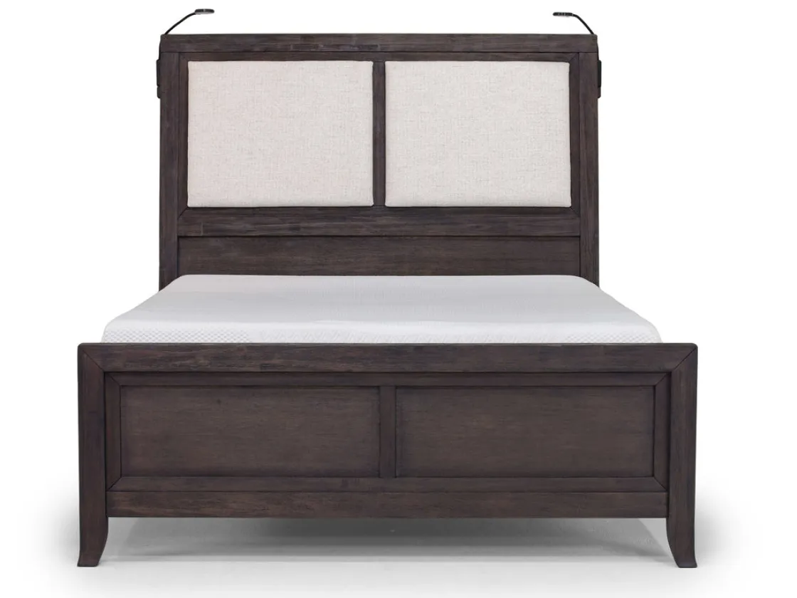 Mor Furniture Riley Bookcase Bed, Dresser, Mirror & Nightstand In Carbonite, Ca King