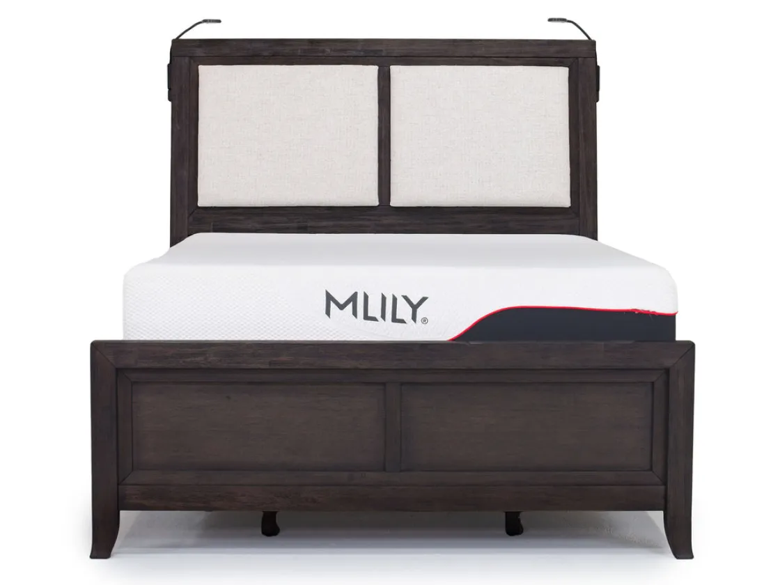 Mor Furniture Riley Bookcase Bed, Dresser, Mirror & Nightstand In Carbonite, Ca King