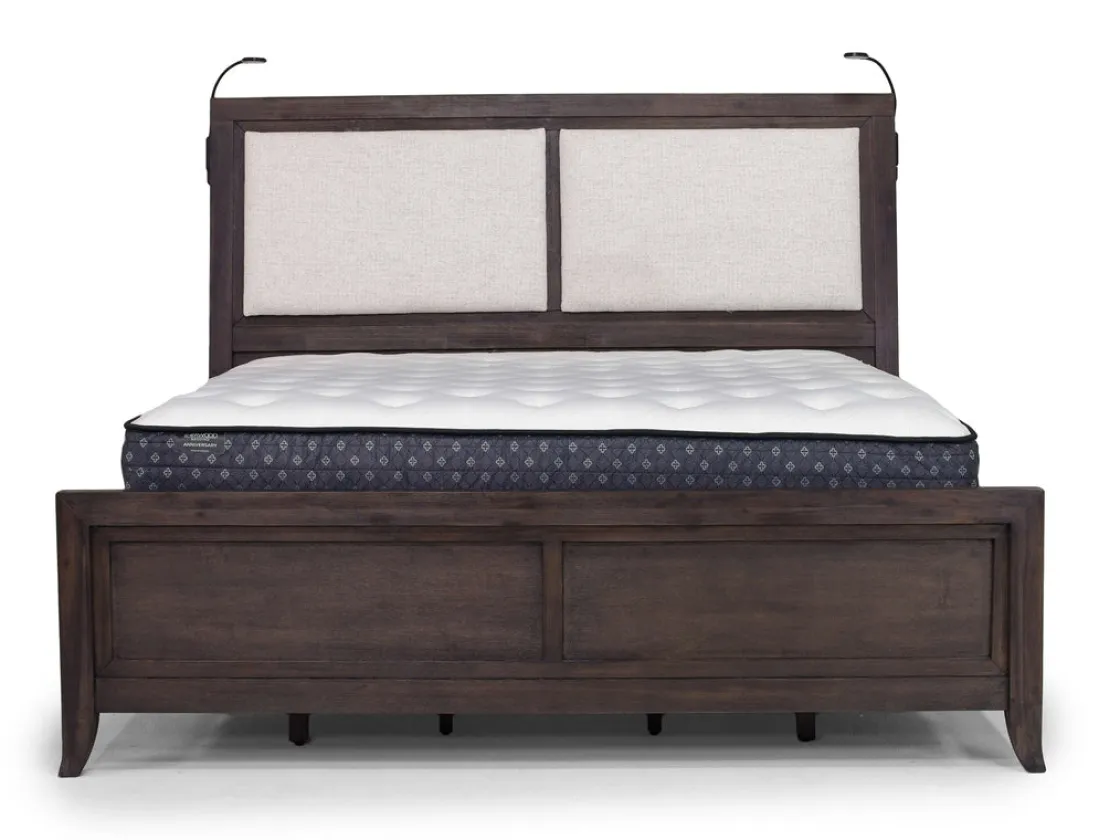 Mor Furniture Riley Bookcase Bed, Dresser, Mirror & Nightstand In Carbonite, Ca King