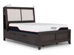 Mor Furniture Riley Bookcase Bed, Dresser, Mirror & Nightstand In Carbonite, Ca King