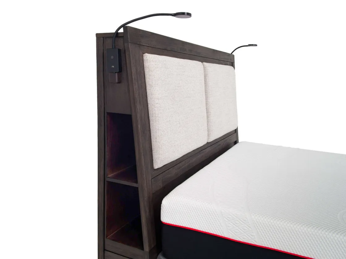 Mor Furniture Riley Bookcase Bed, Dresser, Mirror & Nightstand In Carbonite, Ca King