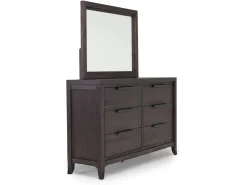 Mor Furniture Riley Bookcase Bed, Dresser, Mirror & Nightstand In Carbonite, Ca King