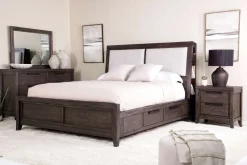 Mor Furniture Riley Bookcase Bed, Dresser, Mirror & Nightstand In Carbonite, Ca King