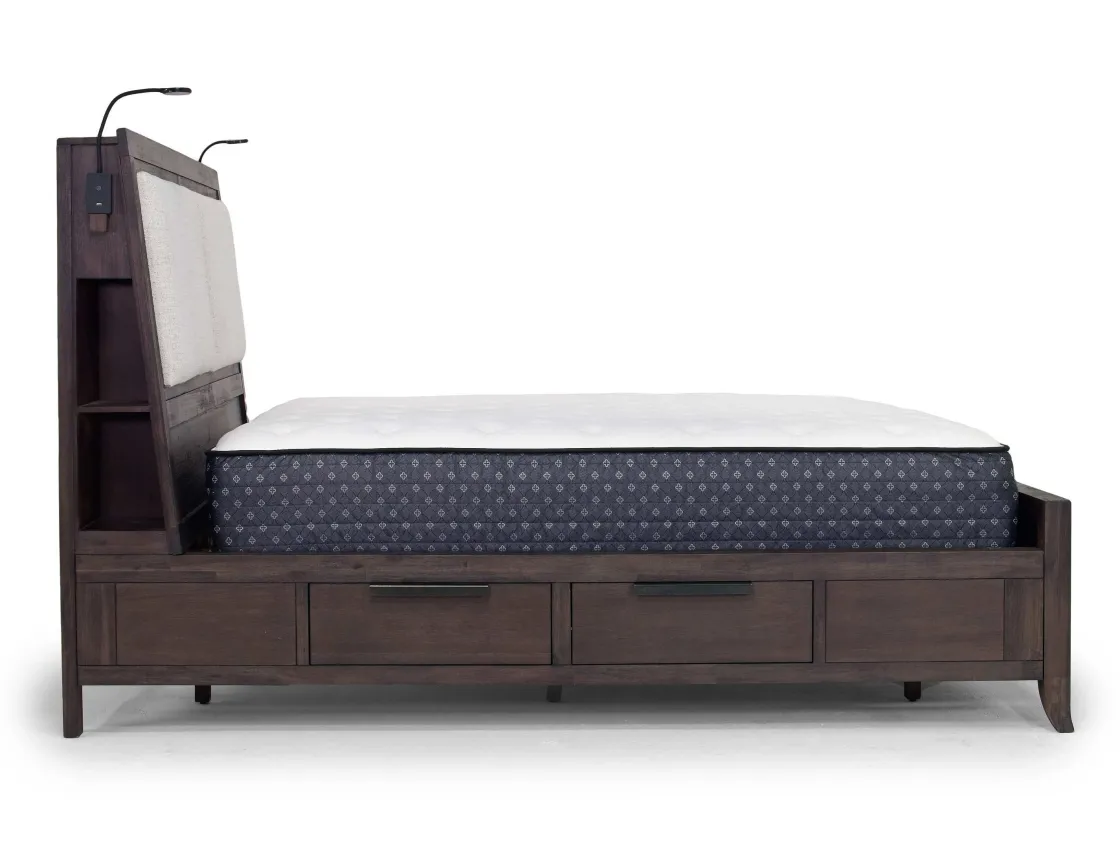 Mor Furniture Riley Bookcase Bed In Carbonite, Ca King