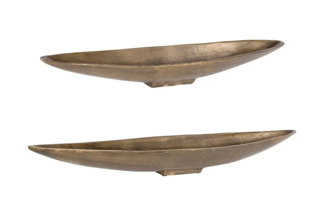 Mor Furniture Riverrun Tray In Gold, Set Of 2