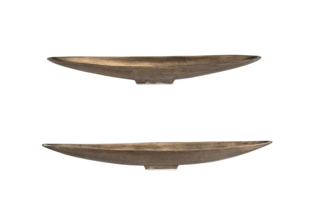 Mor Furniture Riverrun Tray In Gold, Set Of 2