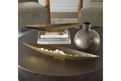 Mor Furniture Riverrun Tray In Gold, Set Of 2