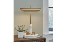 Mor Furniture Rowleigh Desk Lamp In Gold Finish/White