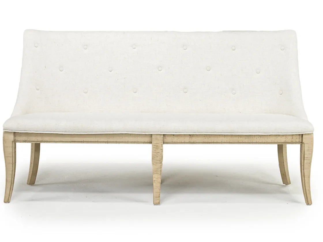 Mor Furniture Roxy Dining Bench In Vintage Taupe, Upholstered