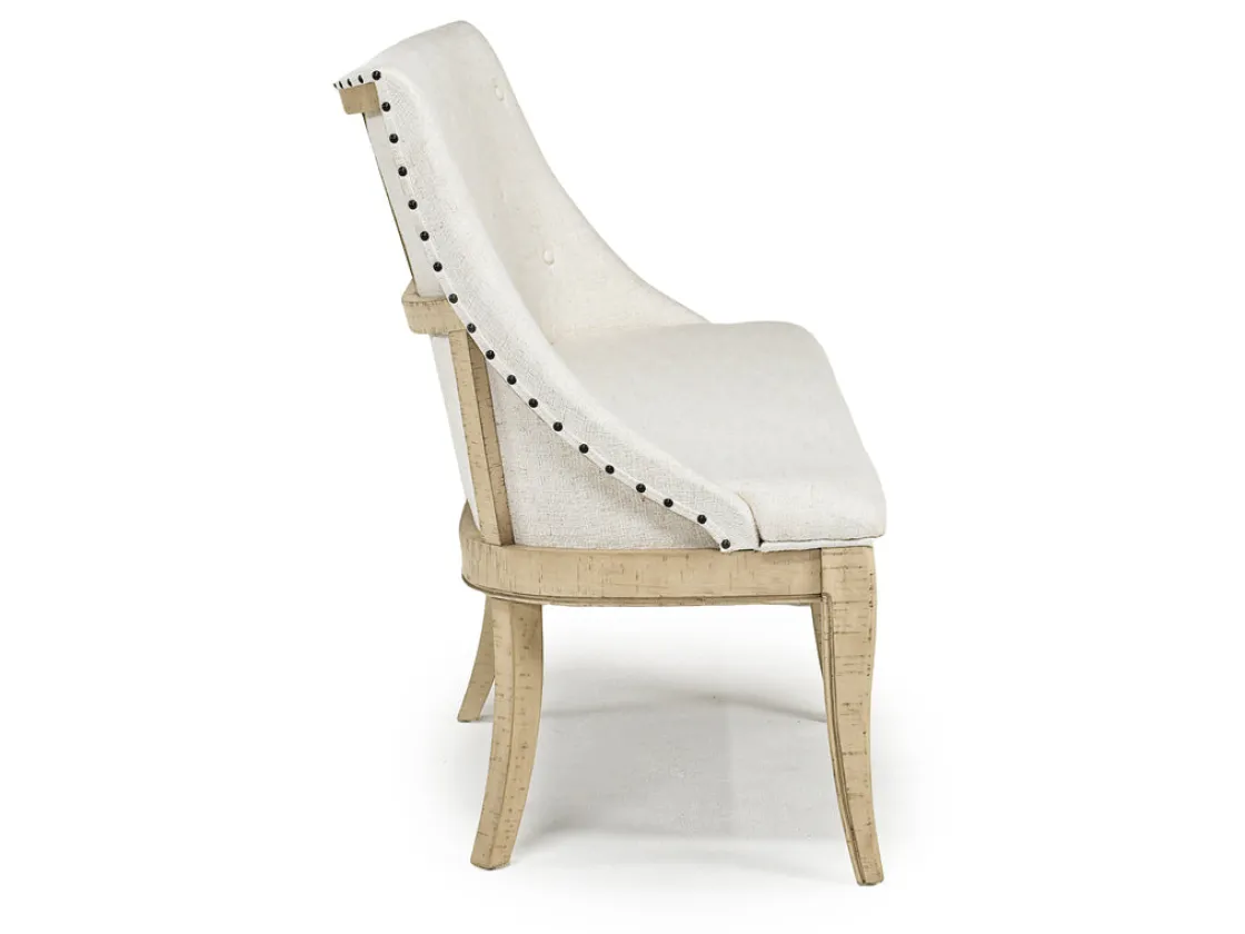 Mor Furniture Roxy Dining Bench In Vintage Taupe, Upholstered