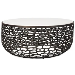 Mor Furniture Sabena Outdoor Round Coffee Table In Black