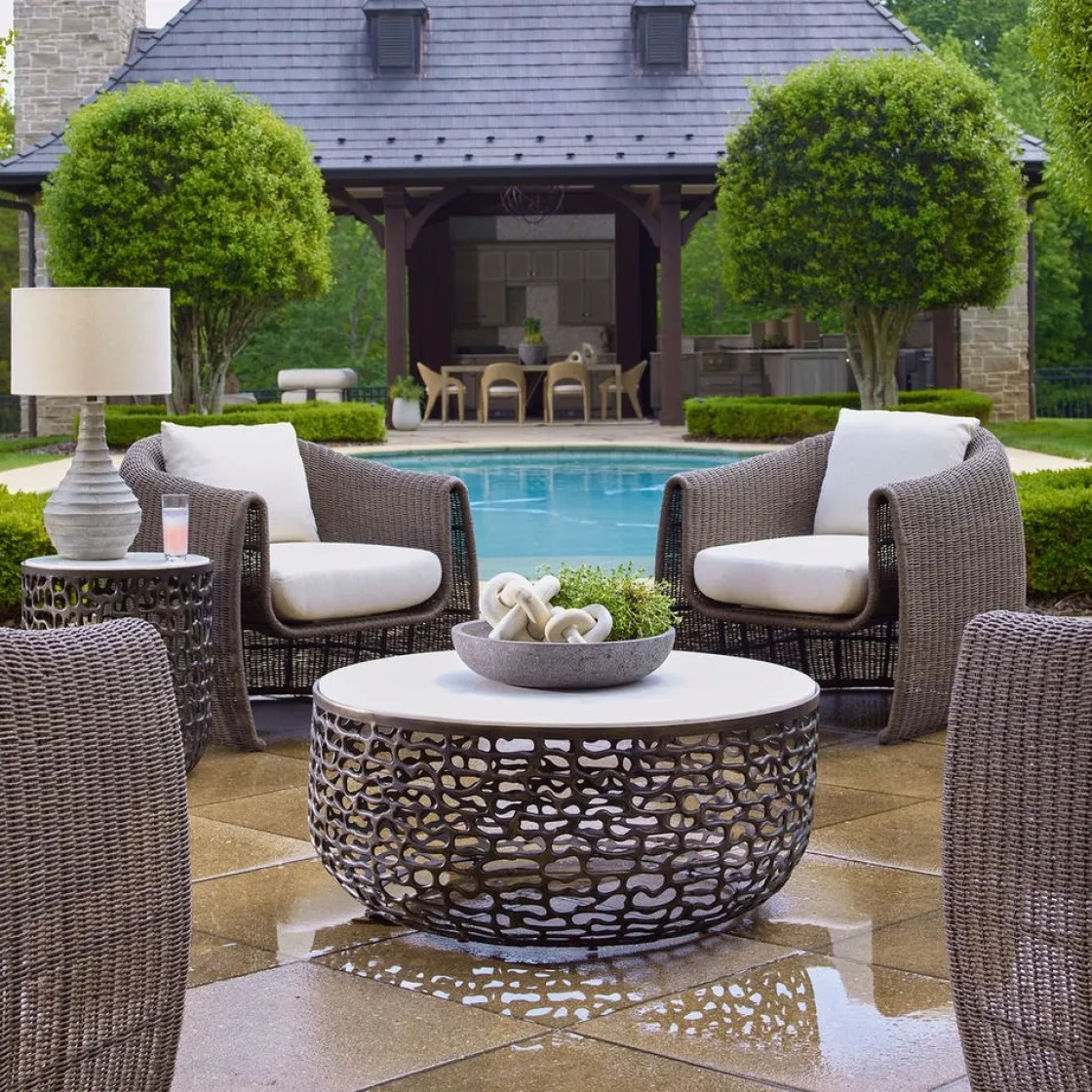 Mor Furniture Sabena Outdoor Round Coffee Table In Black