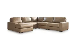 Mor Furniture Sahara 5 Piece Chaise Sectional In Sahara Leather, Left Facing