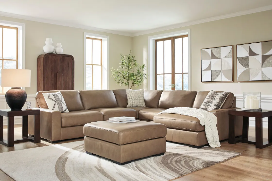 Mor Furniture Sahara Oversized Ottoman In Sahara Leather
