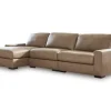 Mor Furniture Sahara Sofa Chaise In Sahara Leather, Left Facing