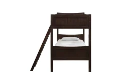 Kids Mor Furniture Sami Bunk Bed W/ Ladder In Espresso, Twin/ Twin
