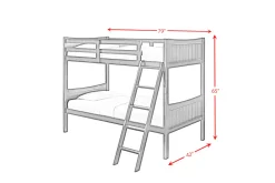 Kids Mor Furniture Sami Bunk Bed W/ Ladder In Espresso, Twin/ Twin