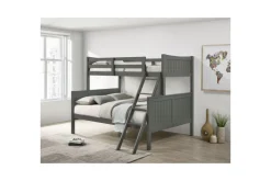 Kids Mor Furniture Sami Bunk Bed W/ Ladder In Espresso, Twin/ Twin