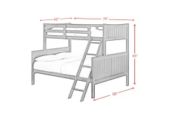 Kids Mor Furniture Sami Bunk Bed W/ Ladder In Espresso, Twin/ Twin