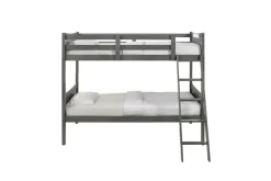 Kids Mor Furniture Sami Bunk Bed W/ Ladder In Espresso, Twin/ Twin