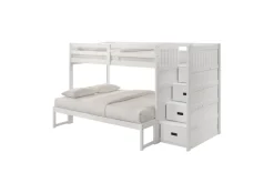 Kids Mor Furniture Sami Bunk Bed W/ Storage Steps In Espresso, Twin/Twin, Right Facing