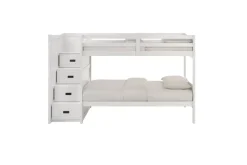 Kids Mor Furniture Sami Bunk Bed W/ Storage Steps In Espresso, Twin/Twin, Right Facing