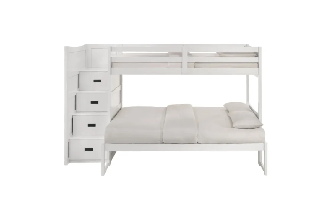 Kids Mor Furniture Sami Bunk Bed W/ Storage Steps In Espresso, Twin/Twin, Right Facing