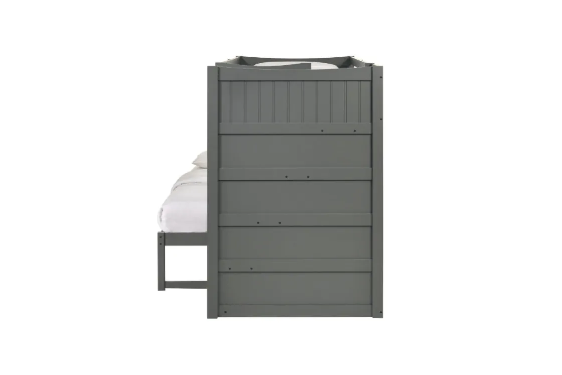 Kids Mor Furniture Sami Bunk Bed W/ Storage Steps In Espresso, Twin/Twin, Right Facing