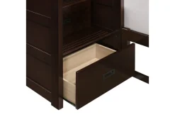 Kids Mor Furniture Sami Bunk Bed W/ Storage Steps In Espresso, Twin/Twin, Right Facing